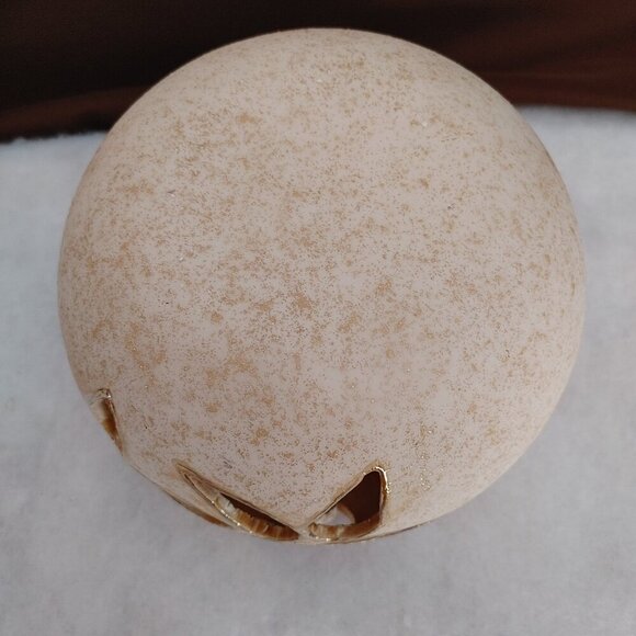 Ivory and Gold Floral Ceramic Vase - Picture 6 of 8